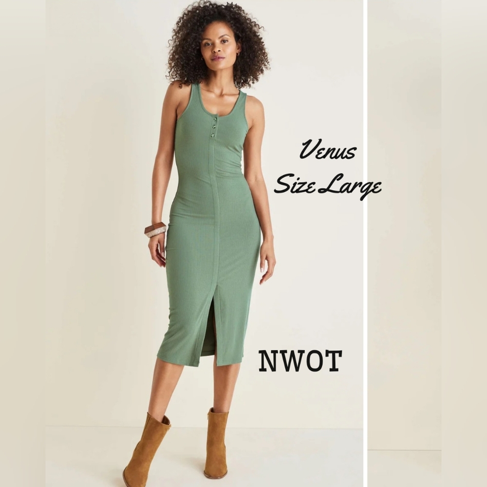 VENUS GREEN SLEEVELESS DRESS NWOT